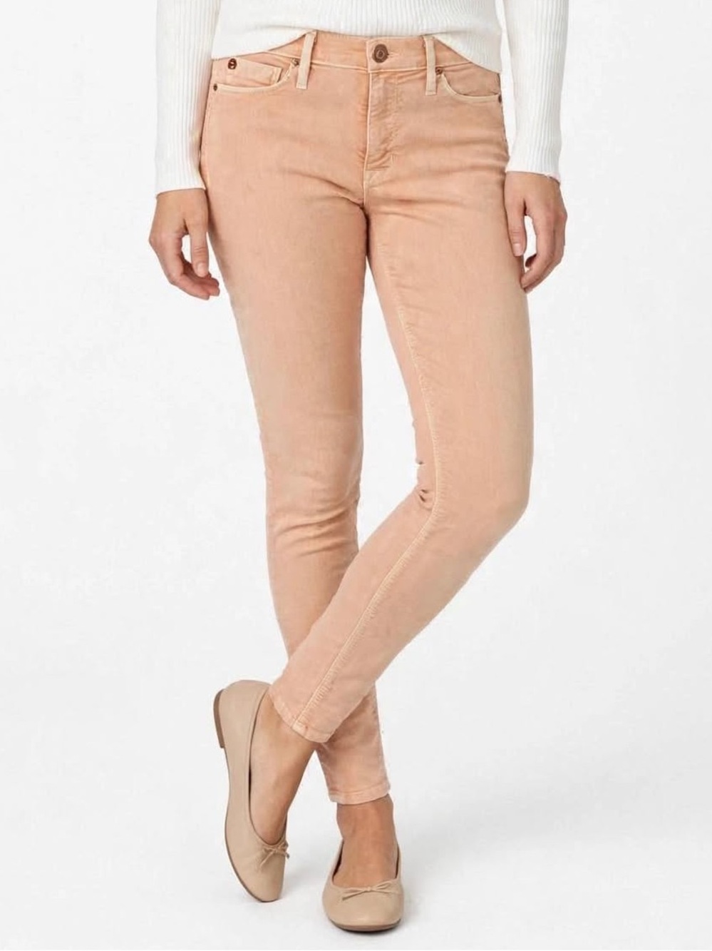 LIKE NEW Hudson Nico Mid-Rise Super Skinny Stretch Jeans in Apricot Size 27